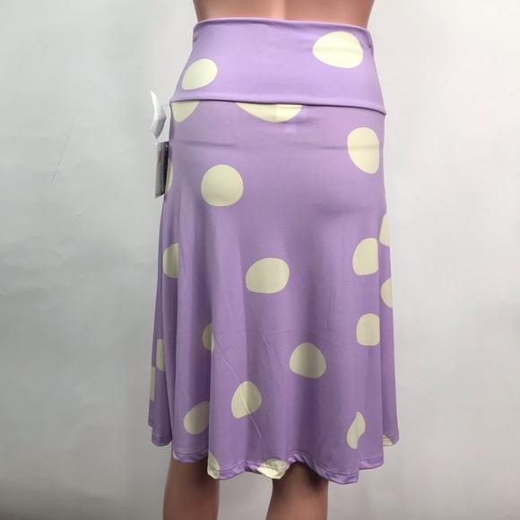 Lularoe Purple White Polka Dot Azure Skirt Size XS - Picture 2 of 7